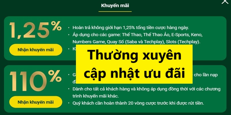 Thường xuyên cập nhật ưu đãi và thông tin là lợi ích cho bạn